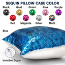 Gift For Couples,Happy,Family,Pet Lovers,Gift For Bestie,Gift For Grandparents,Parents,Gift For Grandma,Gift For Mother - Custom Photo Glass Portrait Mom Grandma Parents Family - Personalized Sequin Pillow, Mermaid Sequin Cushion Magic Reversible Throw Pillow