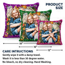 Custom Photo Glass Portrait Mom Grandma Parents Family - Personalized Sequin Pillow, Mermaid Sequin Cushion Magic Reversible Throw Pillow