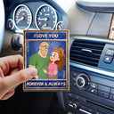Gift For Couples,Gift For Wife,Gift For Girlfriend,Love,Gift For Women,Gift For Husband,Gift For Boyfriend - Drive Safe I Love You Vintage Animate Couple - Personalized Custom Shaped Acrylic Car Visor Clip