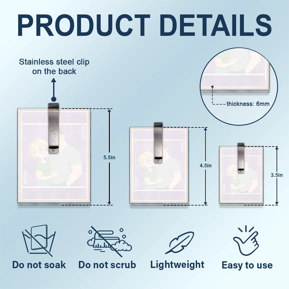 Gift For Couples,Gift For Wife,Gift For Girlfriend,Love,Gift For Women,Gift For Husband,Gift For Boyfriend - Drive Safe I Love You Vintage Animate Couple - Personalized Custom Shaped Acrylic Car Visor Clip