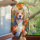 Gift For Wife,Gift For Mother,Gift For Grandma,Happy,Gift For Grandparents,Grandma - Grandkids - Custom Photo Stained Glass Portrait Mom Grandma Parents Family - Personalized Rounded Rectangle Stained Glass Suncatcher