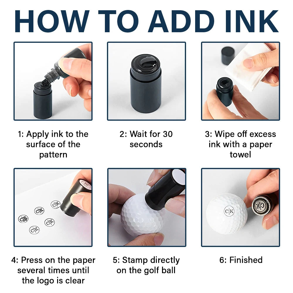 Dad's Hobby,Grandpa's Hobby,Gift For Father,Gift For Grandpa,Funny,Custom Photo - Custom Photo Outline Sketch Golfer Face - Personalized Golf Ball Stamp With Metal Storage Box