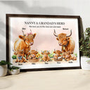Gift For Grandma,Gift For Grandpa,Love - Grandma Grandpa I Love You To The Moo-oon And Back Highland Cow - Personalized Poster