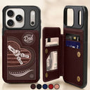 Gift For Husband,Gift For Yourself,Gift For Men,Gift For Grandpa,Gift For Father,America 250th,Independence Day,Love,Icon,Proud - American Dad Grandpa And Kids Fist Bump - Personalized Leather Flip Wallet Phone Case