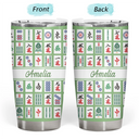 Top Market,Gift For Bestie,Custom Text,Happy - Mahjong Pattern Matching Name - Personalized Tumbler