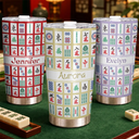 Top Market,Gift For Bestie,Custom Text,Happy - Mahjong Pattern Matching Name - Personalized Tumbler