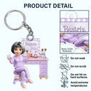 Gift For Women,Happy - Makeup Girl Beauty 3D Effect - Personalized Acrylic Keychain
