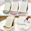 Family, Gift For Bestie, Dog Lovers, Cat Lovers, Happy, Custom Photo, Gift For Mother, Gift For Father - Custom Photo Pencil Sketch Family Dog Cat Portrait - Personalized Makeup Box With LED Mirror