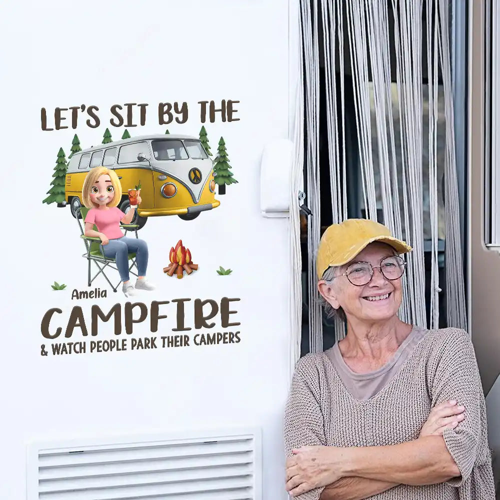 Camping,Campsite,Couple's Hobby,Happy,Gift For Couples - Making Memories One Campsite At A Time - Personalized Decor Decal