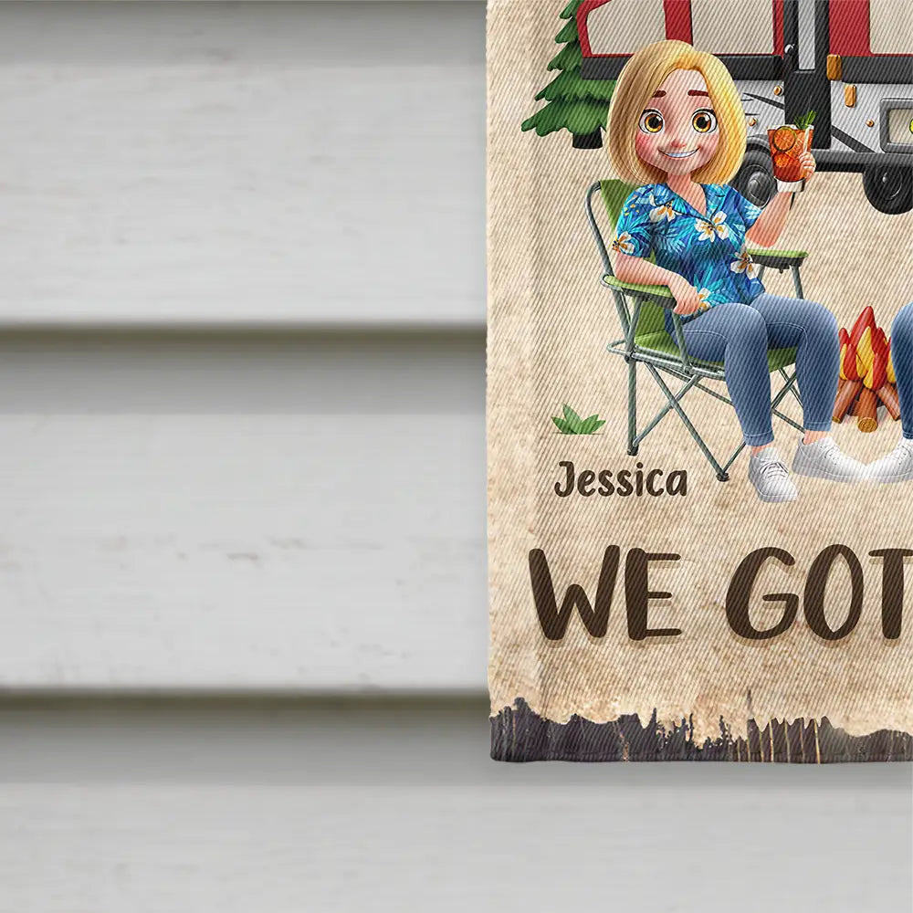 Camping,Campsite,Couple's Hobby,Happy,Gift For Couples - Making Memories One Campsite At A Time - Personalized Flag
