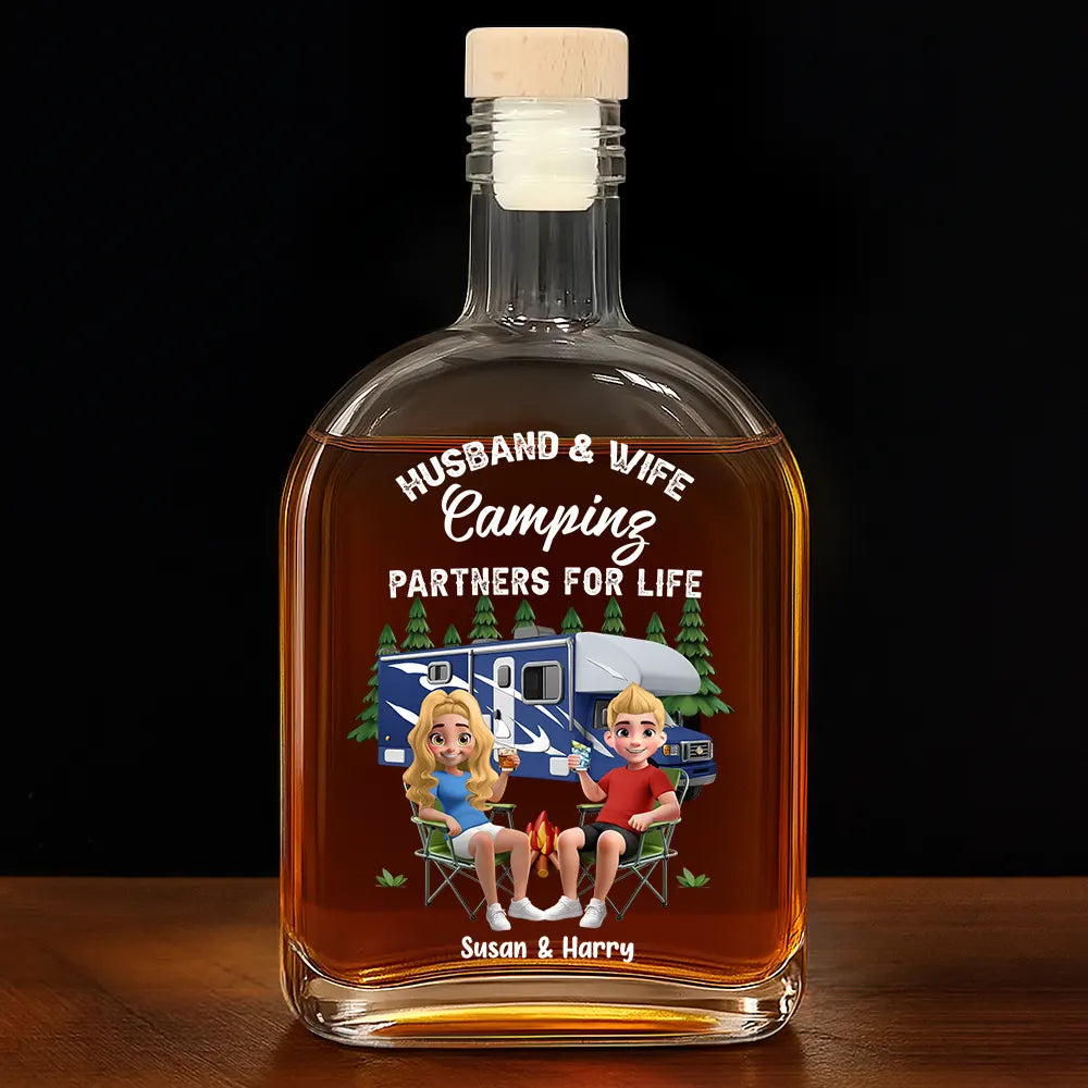 Making Memories One Campsite At A Time - Personalized Whiskey Bottle