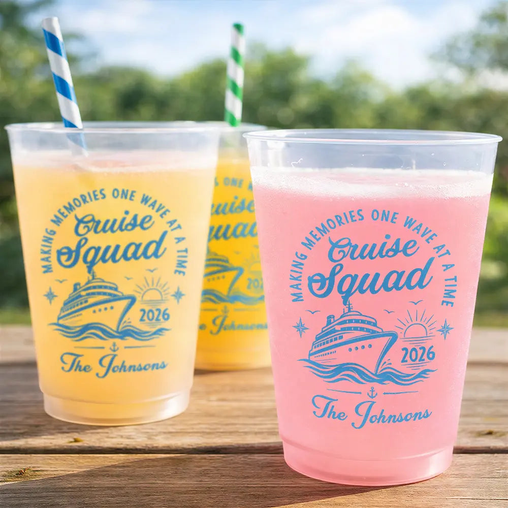 Playful,Cruising,Family,Summer,Custom Text - Making Memories One Wave At A Time - Personalized Frosted Cups