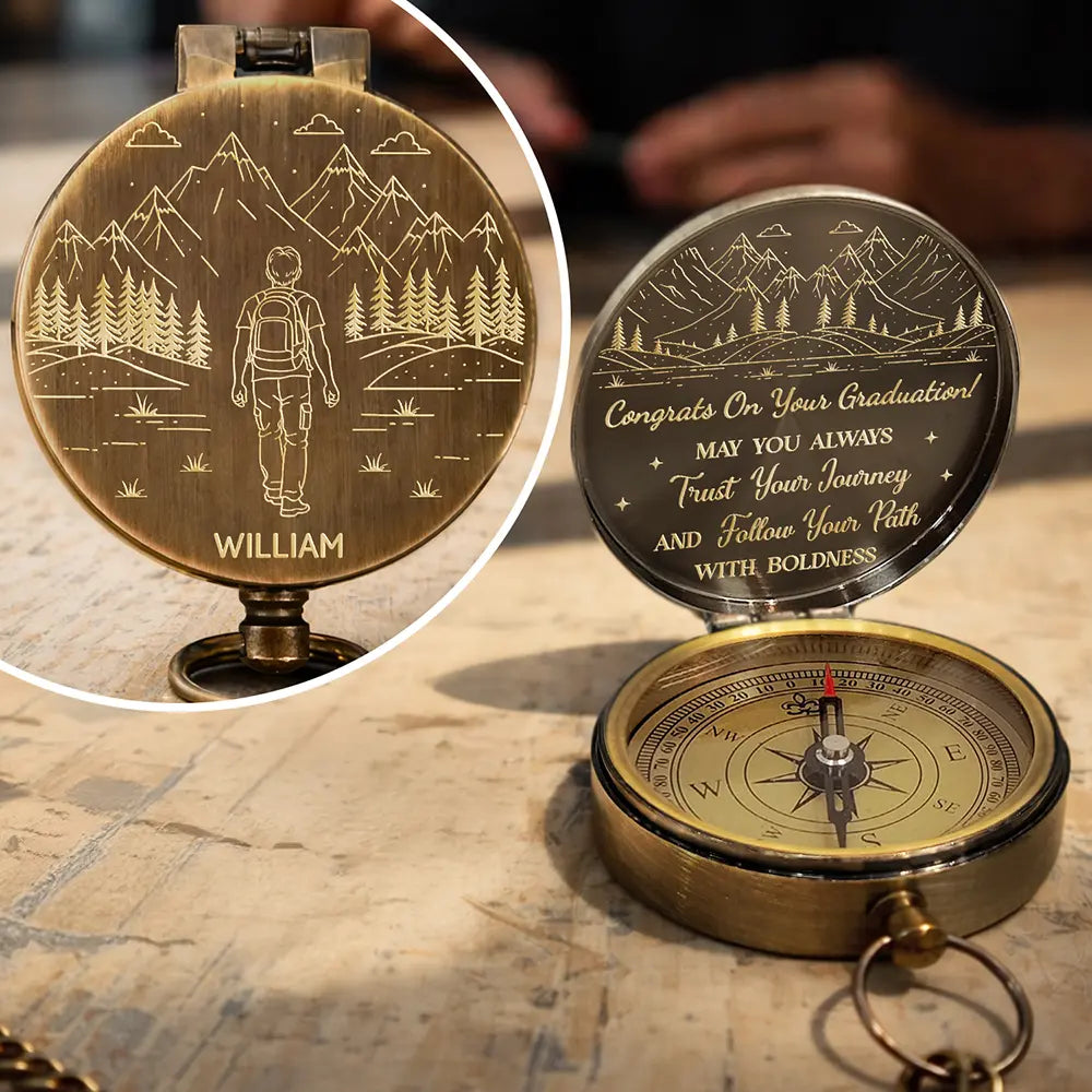 May You Always Trust Your Journey - Personalized Engraved Brass Compass
