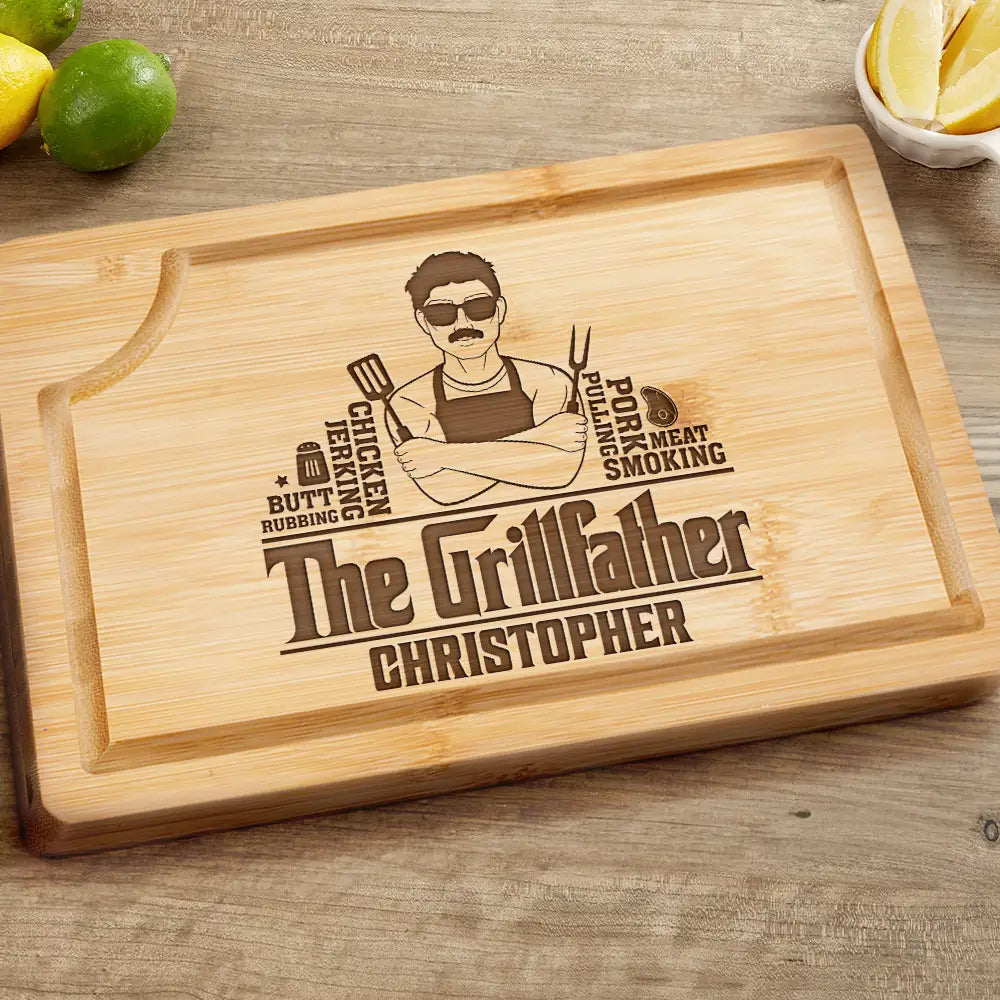 Meat Smoking Grillfather - Personalized Wooden Cutting Board
