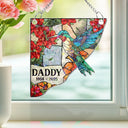 Sad, Memorial, Family, Parents, Gift For Grandparents, Gift For Sibling - Memorial Bird Family Dad Mom - Personalized Window Corner Suncatcher