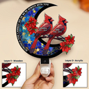Memorial, Gift For Yourself, Gift For Women, Gift For Men, Sad - Memorial Cardinal On The Moon - Personalized Plug-in Night Light