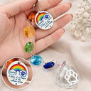 Christmas,Sympathetic,Pet Lovers,Memorial,Custom Text - Memorial Dog Cat Pet You Left Paw Prints On My Heart - Personalized Crystal Suncatcher With Charm