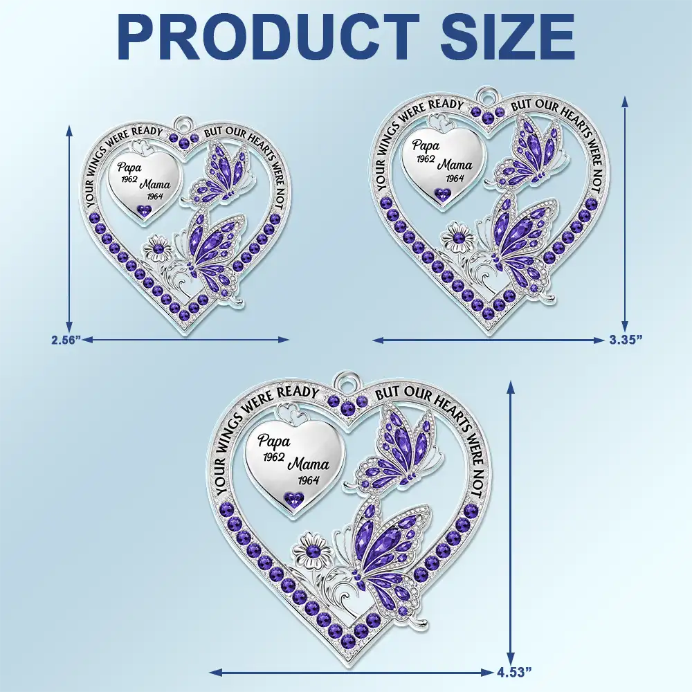 Memorial,Family,Gift For Men,Gift For Women,Sad,Top Market - Memorial Your Wings Were Ready 3D Effect - Personalized Acrylic Car Hanger