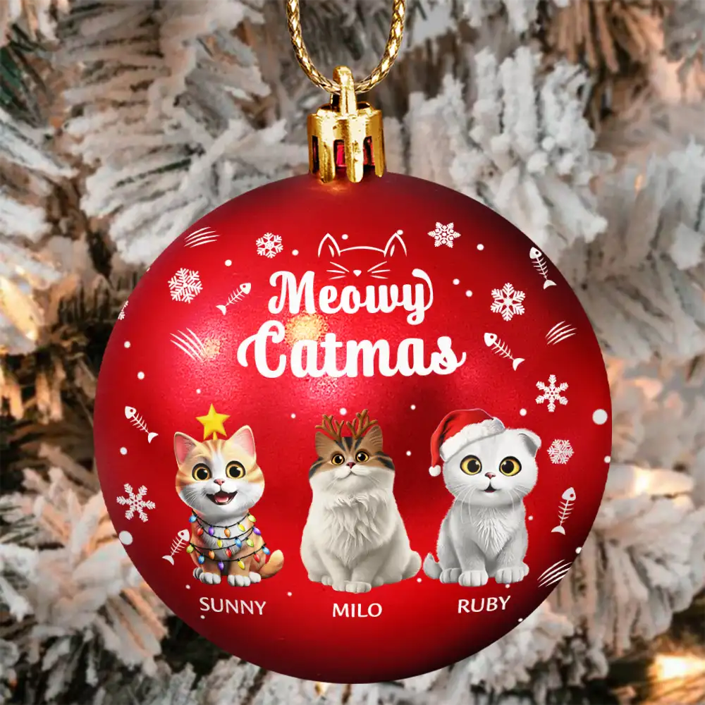 Meowy Catmas - Personalized Ball Ornament