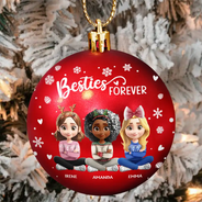 Gift For Bestie, Christmas, Happy - Merry Christmas My Besties - Personalized Ball Ornament
