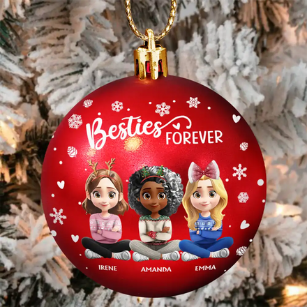 Merry Christmas My Besties - Personalized Ball Ornament