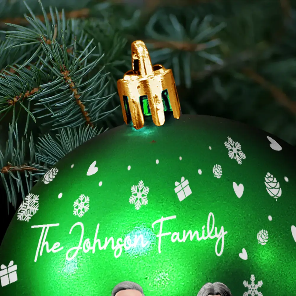 Christmas,Happy,Family - Merry Christmas My Family - Personalized Ball Ornament