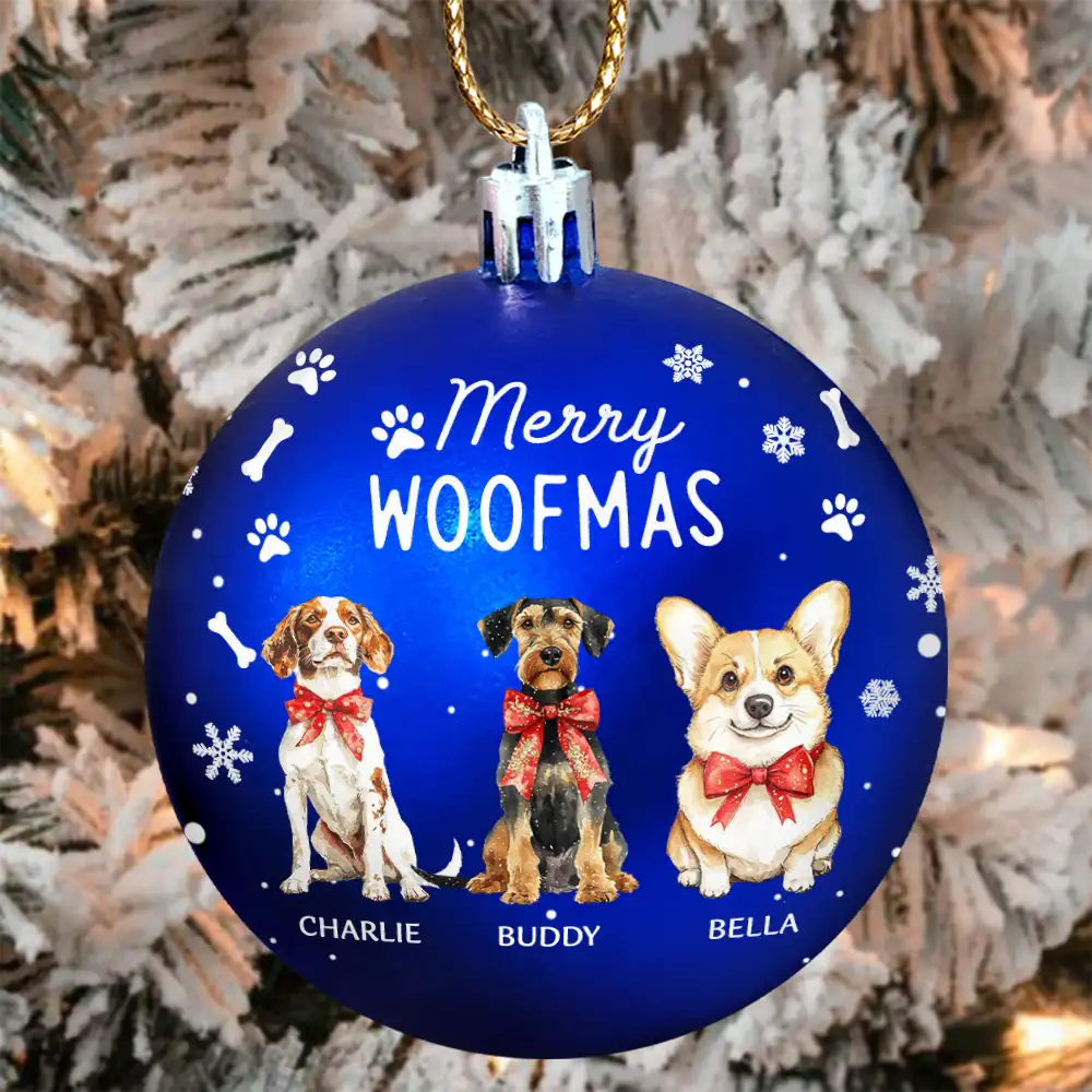 Merry Woofmas - Personalized Ball Ornament