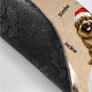 Pet Lovers, Pet Mom, Pet Dad, Dog Lovers, Dog Mom, Dog Dad, Happy, Christmas - Merry Woofmas Christmas 3D Effect Dog - Personalized Doormat