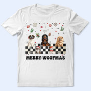Happy, Dog Lovers, Christmas - Merry Woofmas Retro - Personalized T Shirt