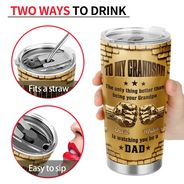 Top Market,Proud,Icon - Metal Effect Hand Punch Watching You Be A Dad - Personalized Tumbler