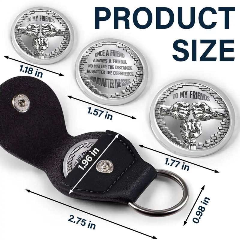 Gift For Brothers,Cousin,Gift For Sibling,Non-Eng,Icon,Proud - Metal Effect Always A Brother - Personalized Leather Pocket Hug