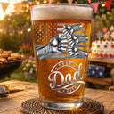 Gift For Father,Gift For Grandpa,Independence Day,Icon,Confident - Metal Effect Best Dad Grandpa Ever - Personalized Beer Glass