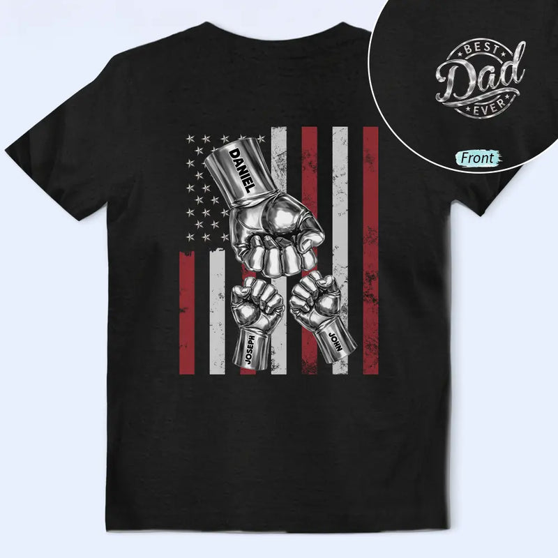 Gift For Father,Gift For Grandpa,Independence Day,Icon,Confident - Metal Effect Best Dad Grandpa Ever - Personalized T Shirt