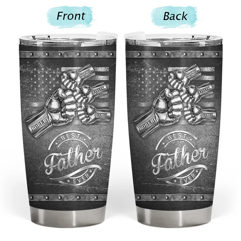 Gift For Father,Gift For Grandpa,Independence Day,Icon,Confident - Metal Effect Best Dad Grandpa Ever - Personalized Tumbler