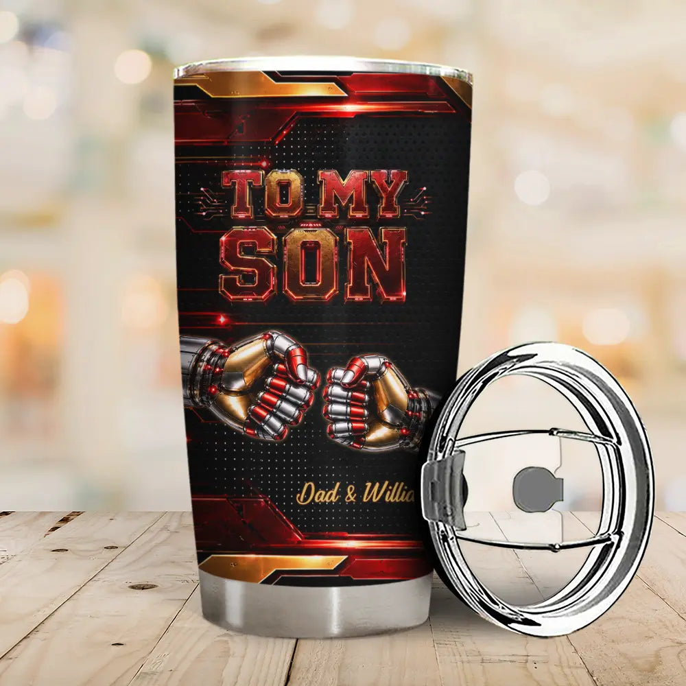 Top Market,Gift For Son,Dad - Son (Adult),Gift For Father,Gift For Children,Inspirational,Custom Text - Metallic Effect Just Do Your Best My Son My Daughter - Personalized Tumbler