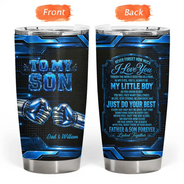 Top Market,Gift For Son,Dad - Son (Adult),Gift For Father,Gift For Children,Inspirational,Custom Text - Metallic Effect Just Do Your Best My Son My Daughter - Personalized Tumbler