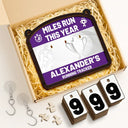 Gift For Women, Gift For Men, Gift For Yourself, Happy - Miles Run This Year - Personalized Hanging Tracker Sign