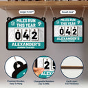 Gift For Women, Gift For Men, Gift For Yourself, Happy - Miles Run This Year - Personalized Hanging Tracker Sign