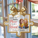 Gift For Couples,Gift For Husband,Gift For Wife,Gift For Boyfriend,Gift For Girlfriend,Love - Missing Pieces To My Heart - Personalized Window Hanging Suncatcher Ornament