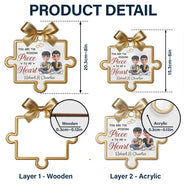 Gift For Couples,Gift For Husband,Gift For Wife,Gift For Boyfriend,Gift For Girlfriend,Love - Missing Pieces To My Heart - Personalized Window Hanging Suncatcher Ornament