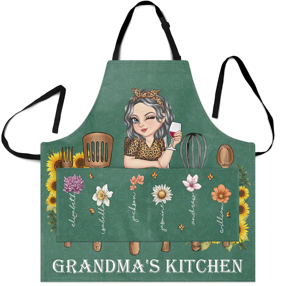 Grandma's Flower Kitchen - Personalized Apron