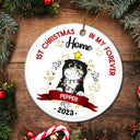 My First Christmas - Gift For Cat Owners - Personalized Circle Ceramic Ornament