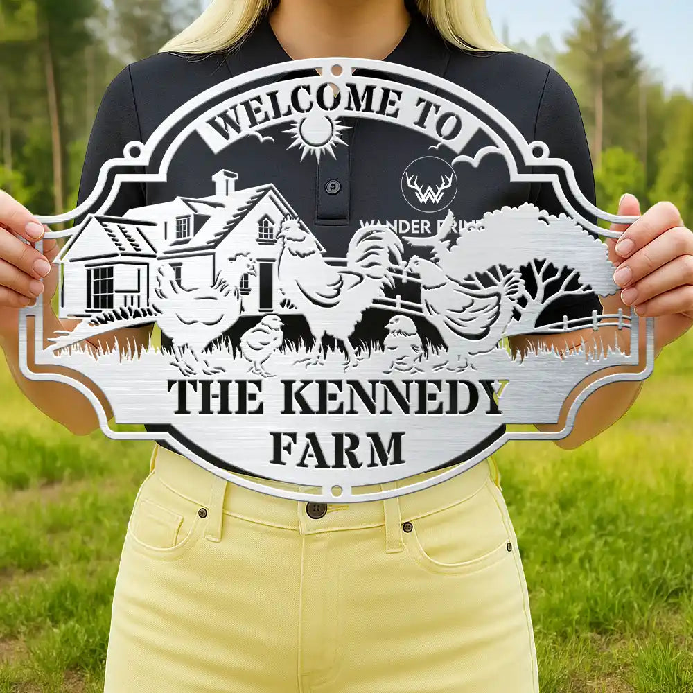 Farm,Happy - Welcome Animals Farm - Personalized Cutout Metal Sign