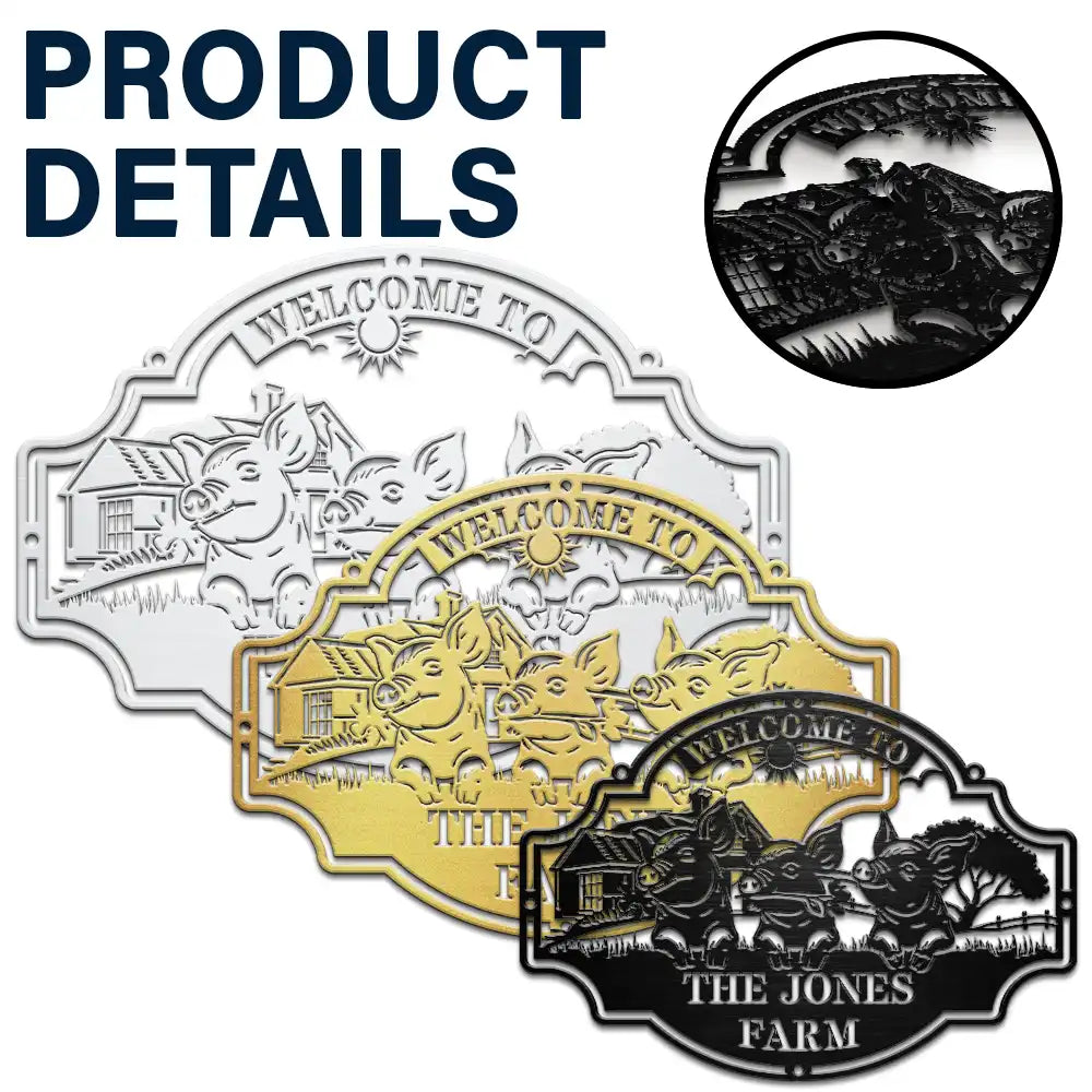 Farm,Happy - Welcome Animals Farm - Personalized Cutout Metal Sign