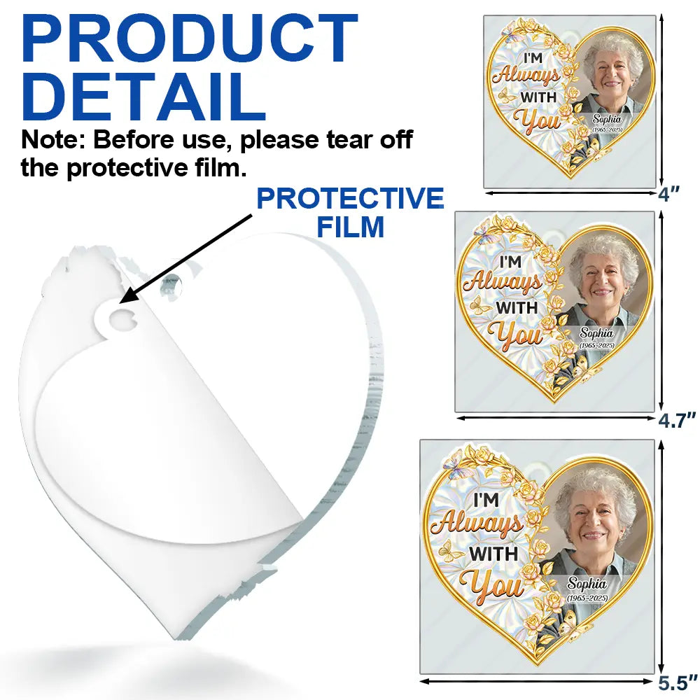 Christmas,Memorial,Family,Pet Lovers - Custom Photo Memorial The Moment Your Heart Stopped - Personalized Custom Shaped Acrylic Ornament