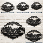 Farm,Happy - Welcome Animals Farm - Personalized Cutout Metal Sign
