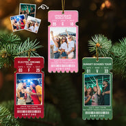 Christmas,Custom Photo,Gift For Yourself,Gifts For Her,Gifts For Him,Happy,Top Market,Travel,Upload Full Photo - Keepsake For Fans, Music Lovers - Personalized Custom Photo Concert Ticket Acrylic Ornament