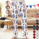 Gift For Father,Gift For Mother,Gift For Grandpa,Gift For Grandma,Stick Figure,Happy,Photo,Icon,Humorous - Custom Photo US Stick Figures Face Cut Best Dad Mom Mama Papa Ever - Personalized Pajama Pants