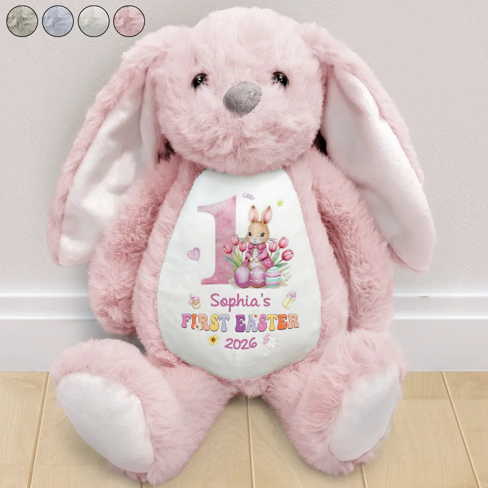 Text Pattern My First Easter - Personalized Soft Toy Bunny