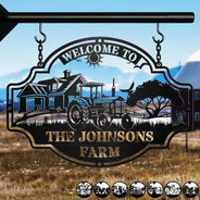 Farm,Happy - Welcome Animals Farm - Personalized Cutout Metal Sign